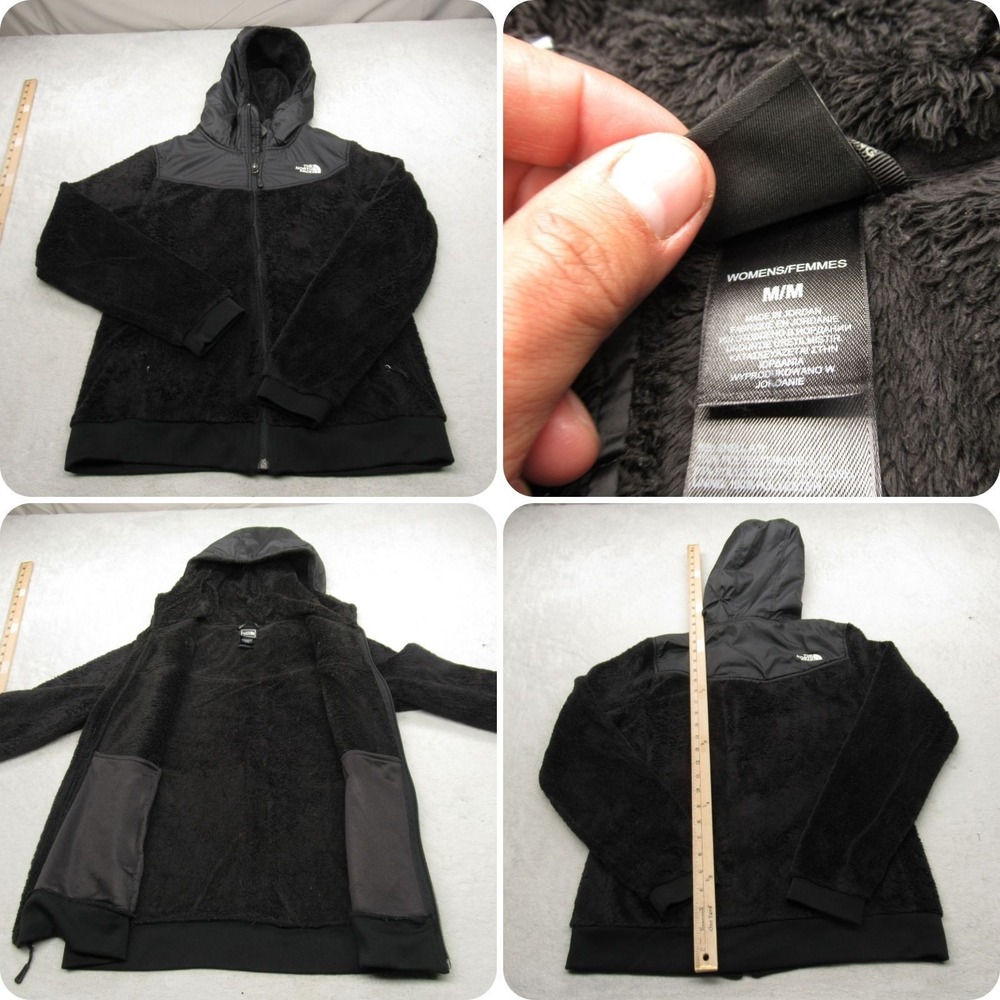 The North Face Oso Hoodie Womens Medium Black Pockets Soft Fleece Full Zip Soft